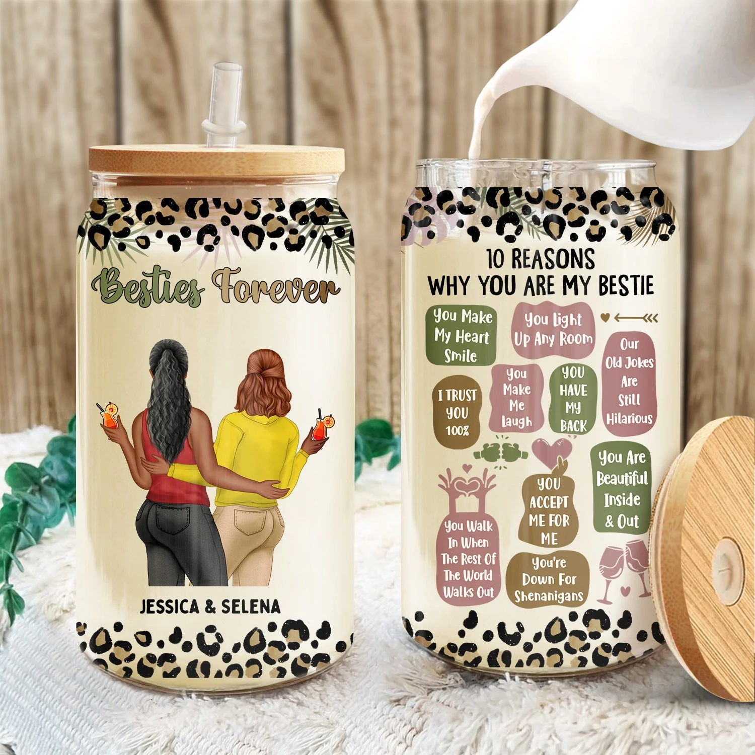 10 Reasons Why You Are My Bestie - Holiday, Birthday, Loving Gift For Friends, Colleagues - Personalized Clear Glass Can - Image 3