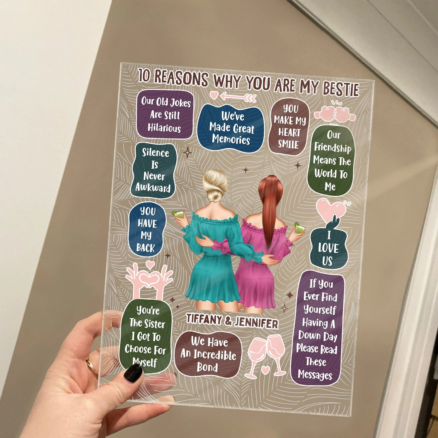 10 Reasons Why You Are My Bestie - Holiday, Birthday, Loving Gift For Friends, Colleagues - Personalized Vertical Rectangle Acrylic Plaque - Image 5
