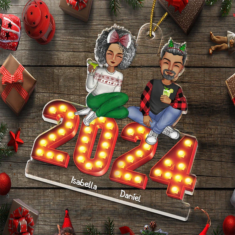 2024 Cartoon Family And Pet Retro Cinema - Personalized Cutout Acrylic Ornament - Image 6