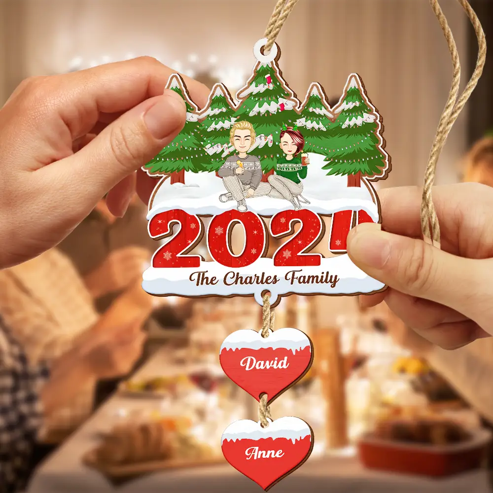 2024 Christmas A Whole Lot Of Love - Personalized Wooden Ornament With Wooden Tag - Image 6