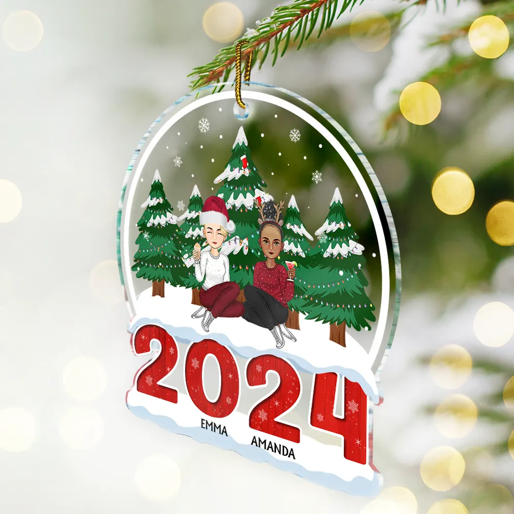 2024 Christmas Family A Whole Lot Of Love - Personalized Custom Shaped Acrylic Ornament - Image 2