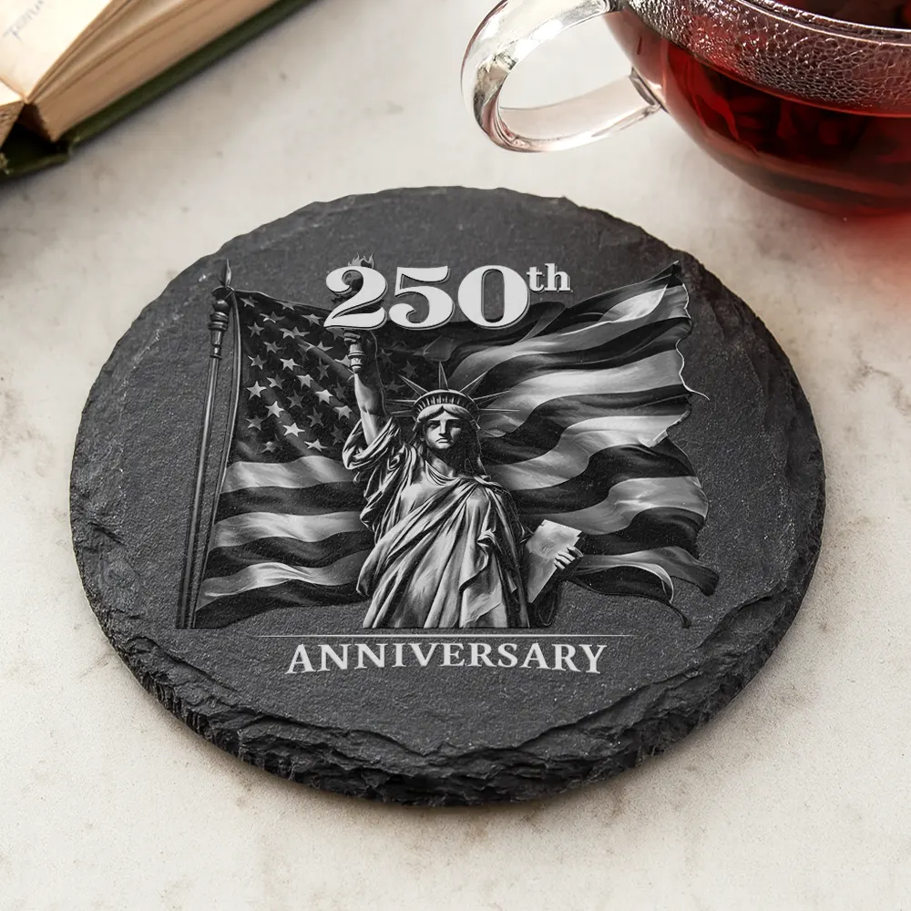 250th Anniversary US Independence Day - Personalized Slate Coaster - Image 2