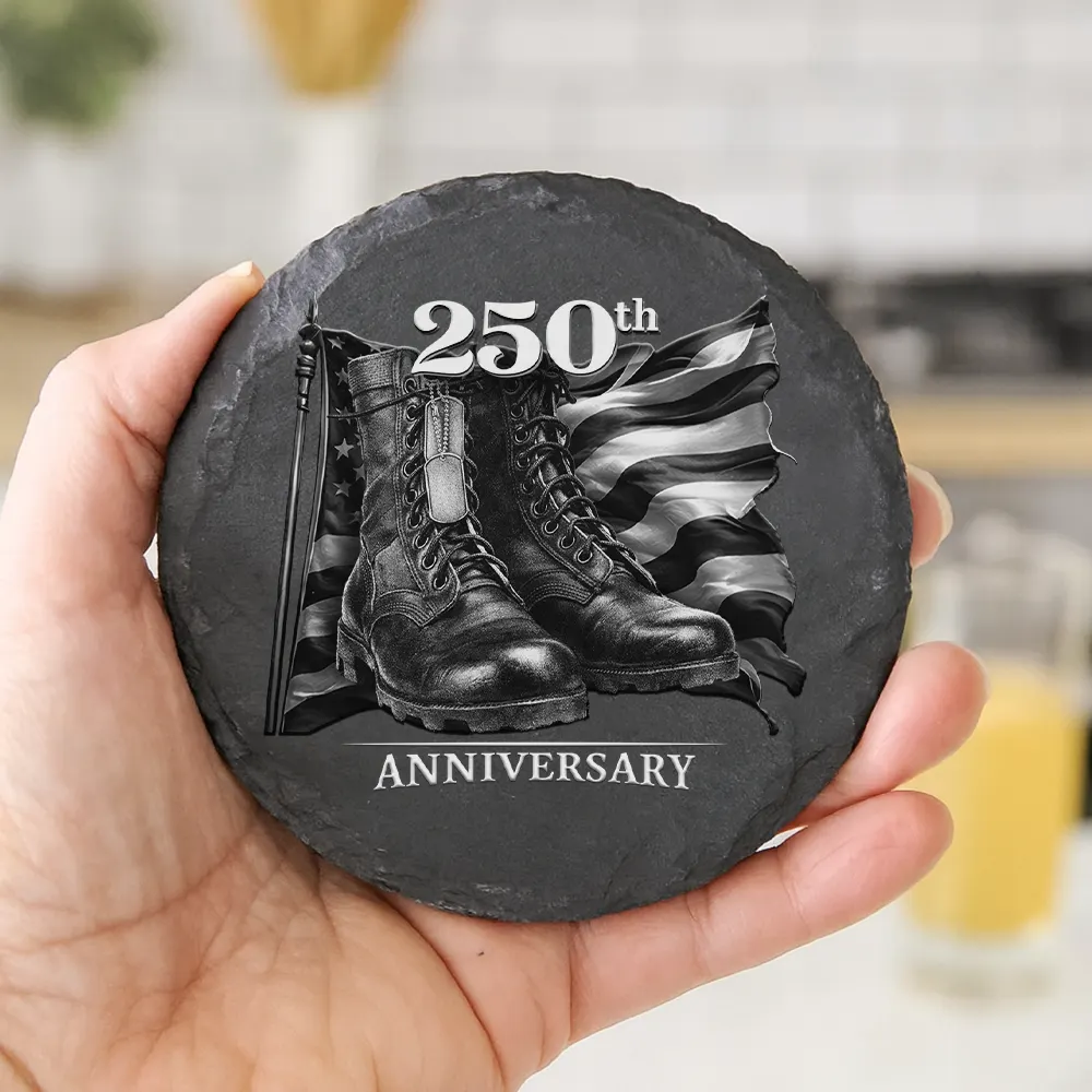 250th Anniversary US Independence Day - Personalized Slate Coaster - Image 4