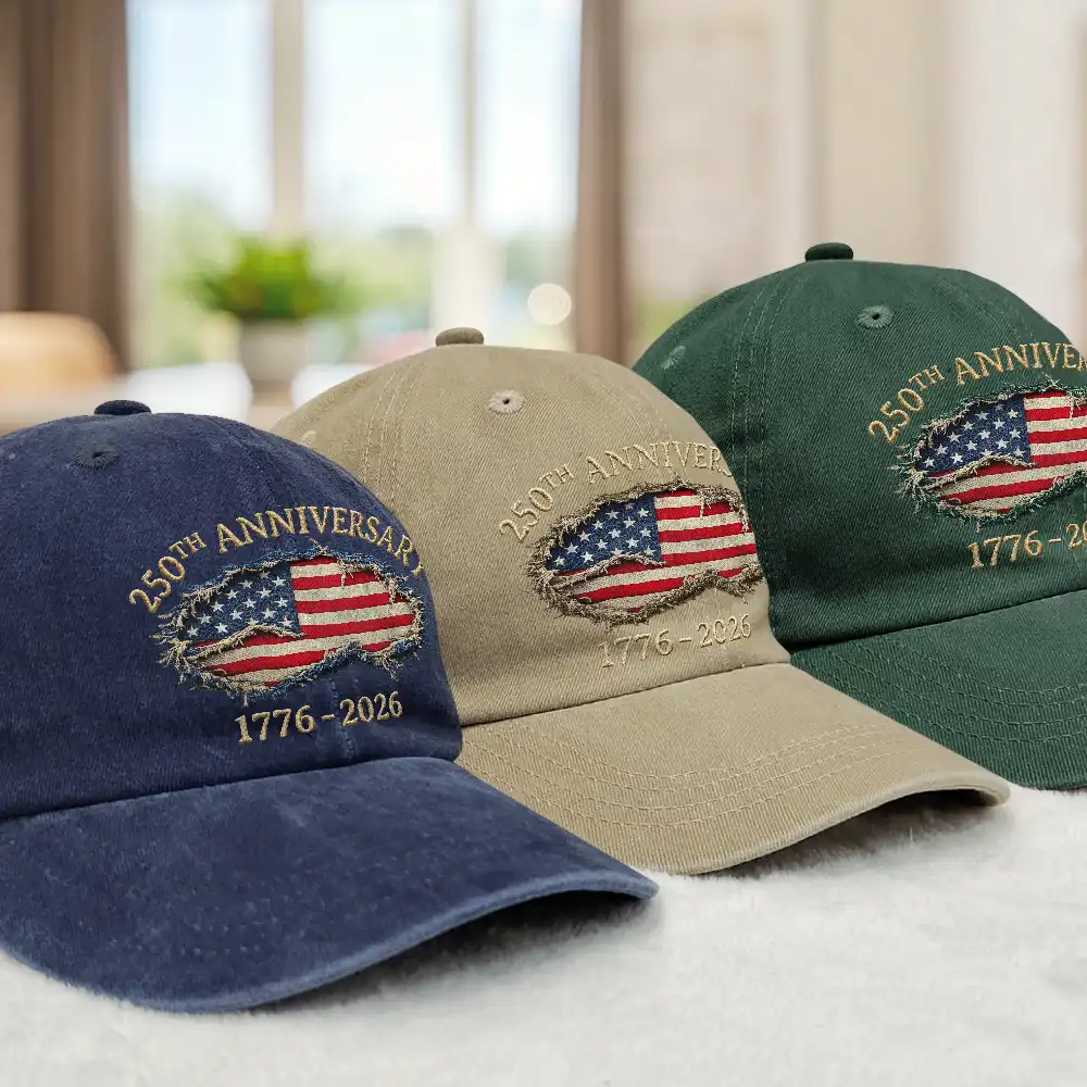 250th Anniversary US Independence Day - Vintage Washed Denim Cap - Image 3