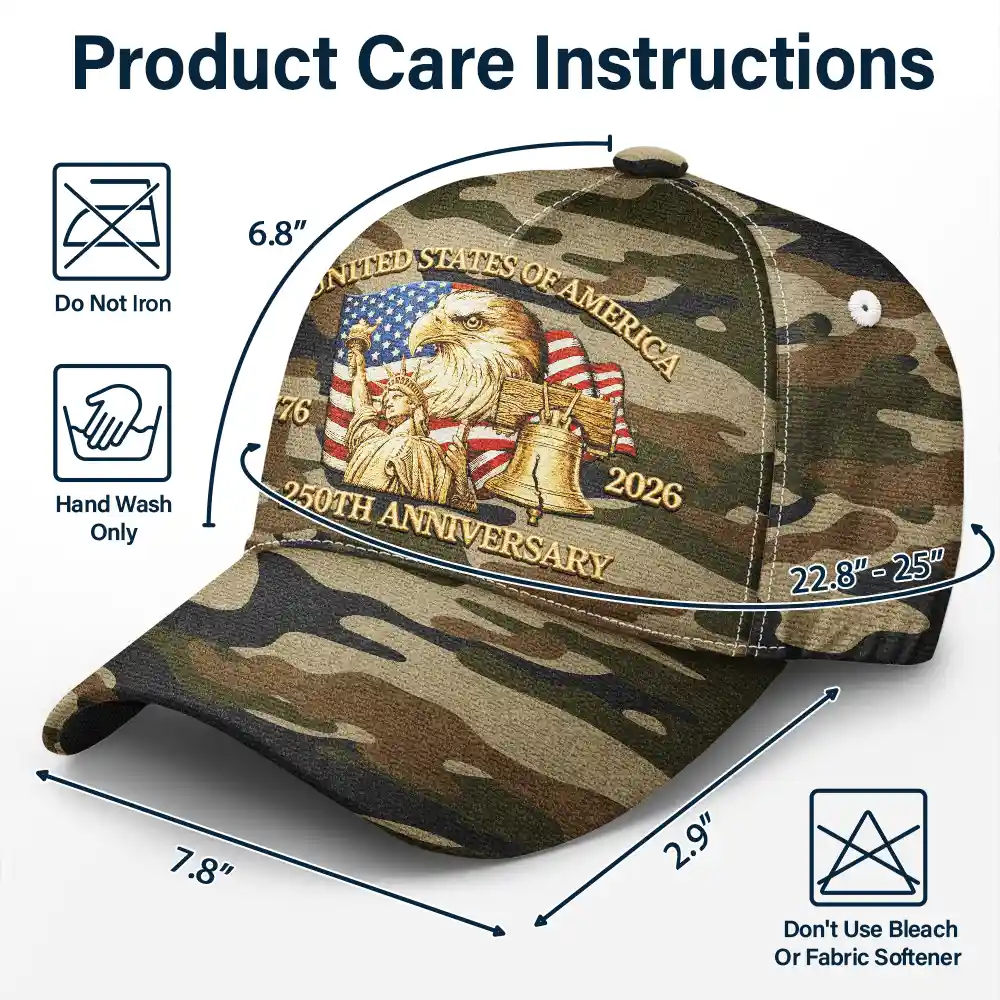 250th Anniversary US Liberty Bell Eagle Camouflage - Classic Cap - Image 6