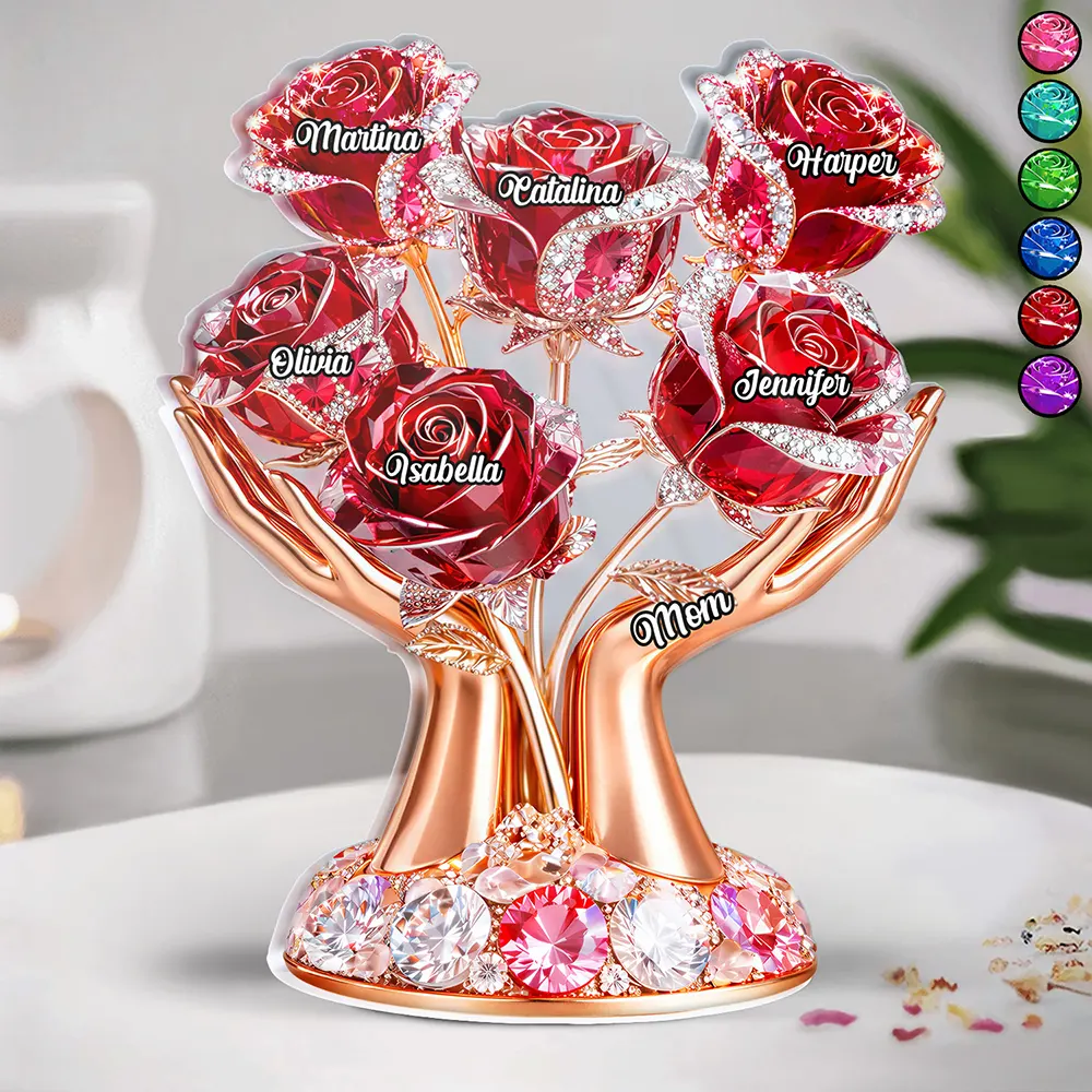 3D Crystal Effect Mom’s Love In Bloom - Personalized Custom Shaped Acrylic Plaque