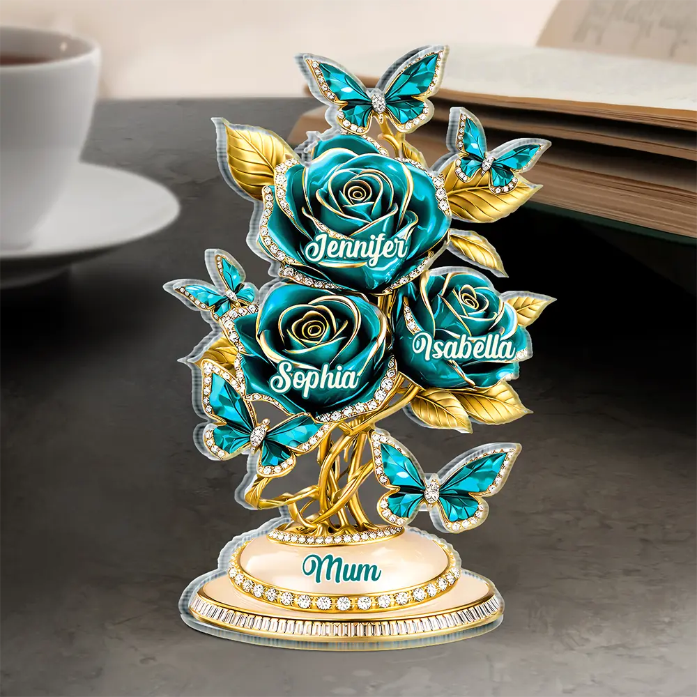 3D Crystal Effect Roses Mom’s Everlasting Love - Personalized Custom Shaped Acrylic Plaque - Image 4