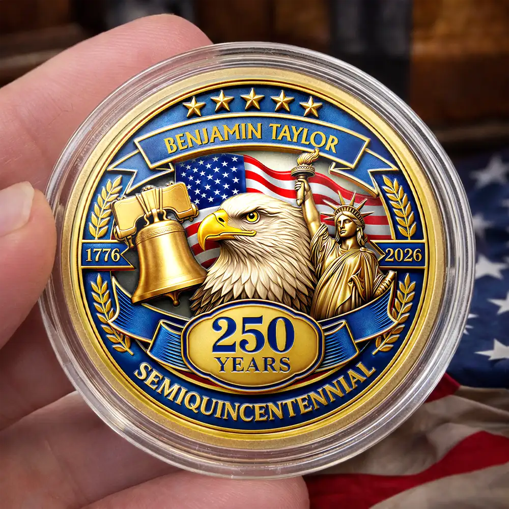 3D Effect 250 Years Semiquincentennial - Personalized Commemorative Keepsake Coin - Image 5