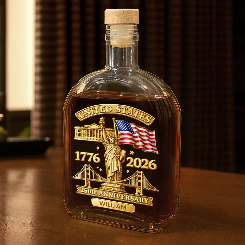 3D Effect 250th Anniversary - Personalized Whiskey Bottle - Image 2