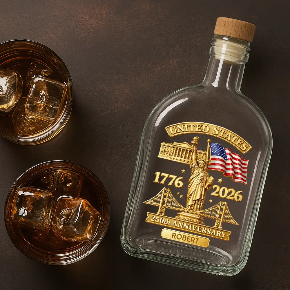 3D Effect 250th Anniversary - Personalized Whiskey Bottle - Image 4