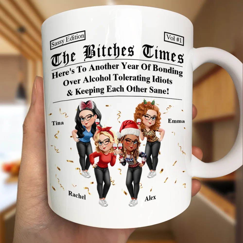 3D Effect Besties Here's To Another Year Of Us - Personalized Mug - Image 3