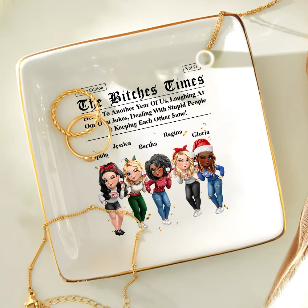 3D Effect Besties Here's To Another Year Of Us - Personalized Ring Dish - Image 4