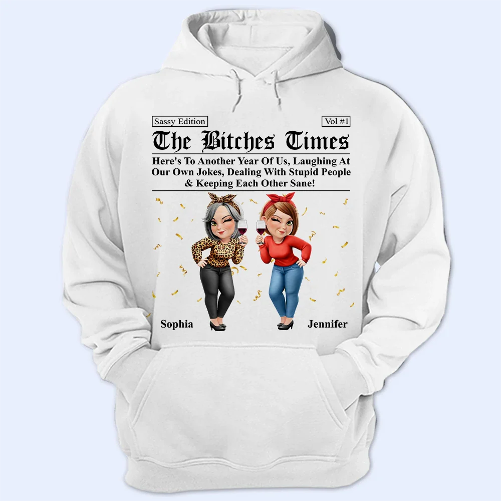 3D Effect Besties Here's To Another Year Of Us - Personalized T Shirt - Image 2