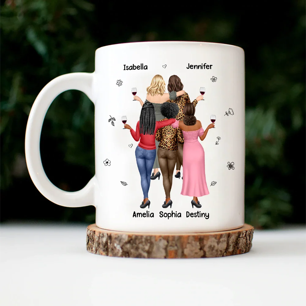 3D Effect Besties If You Fall I Will Pick You Up - Personalized Mug - Image 4