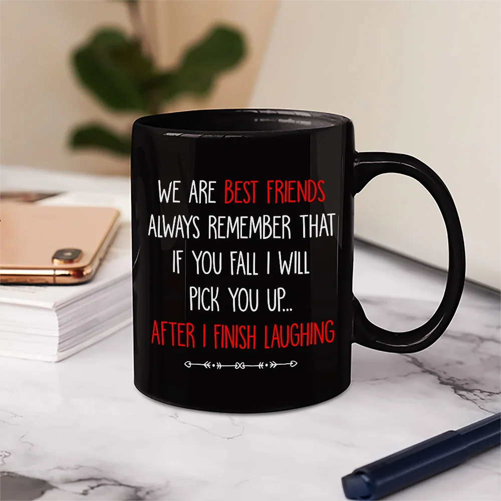 3D Effect Besties If You Fall I Will Pick You Up - Personalized Mug - Image 5