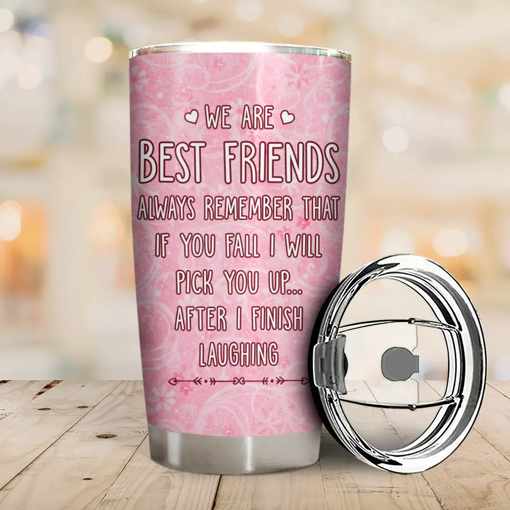 3D Effect Besties If You Fall I Will Pick You Up - Personalized Tumbler - Image 2