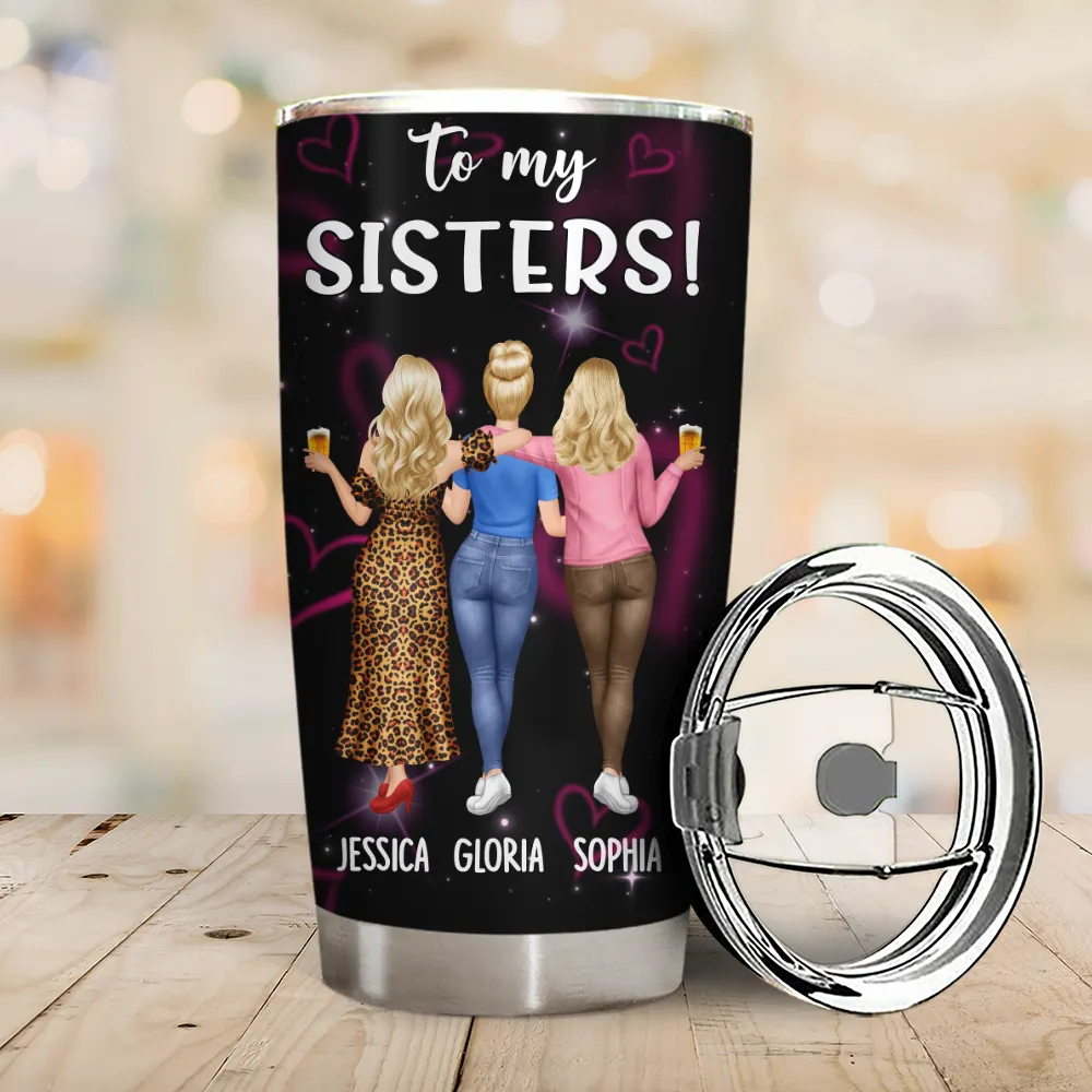 3D Effect Besties Thank You For Standing By My Side - Personalized Tumbler - Image 2