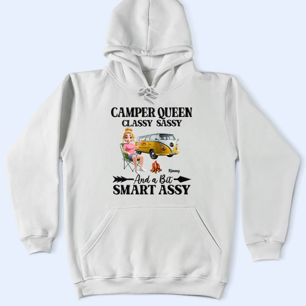 3D Effect Camper Queen Classy Sassy - Personalized T Shirt - Image 4