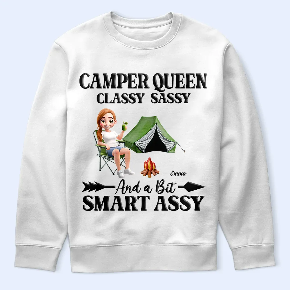 3D Effect Camper Queen Classy Sassy - Personalized T Shirt - Image 5