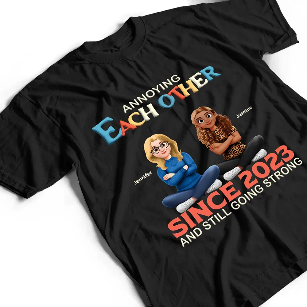 3D Effect Couple Annoying Each Other And Still Going Strong - Personalized T Shirt - Image 3