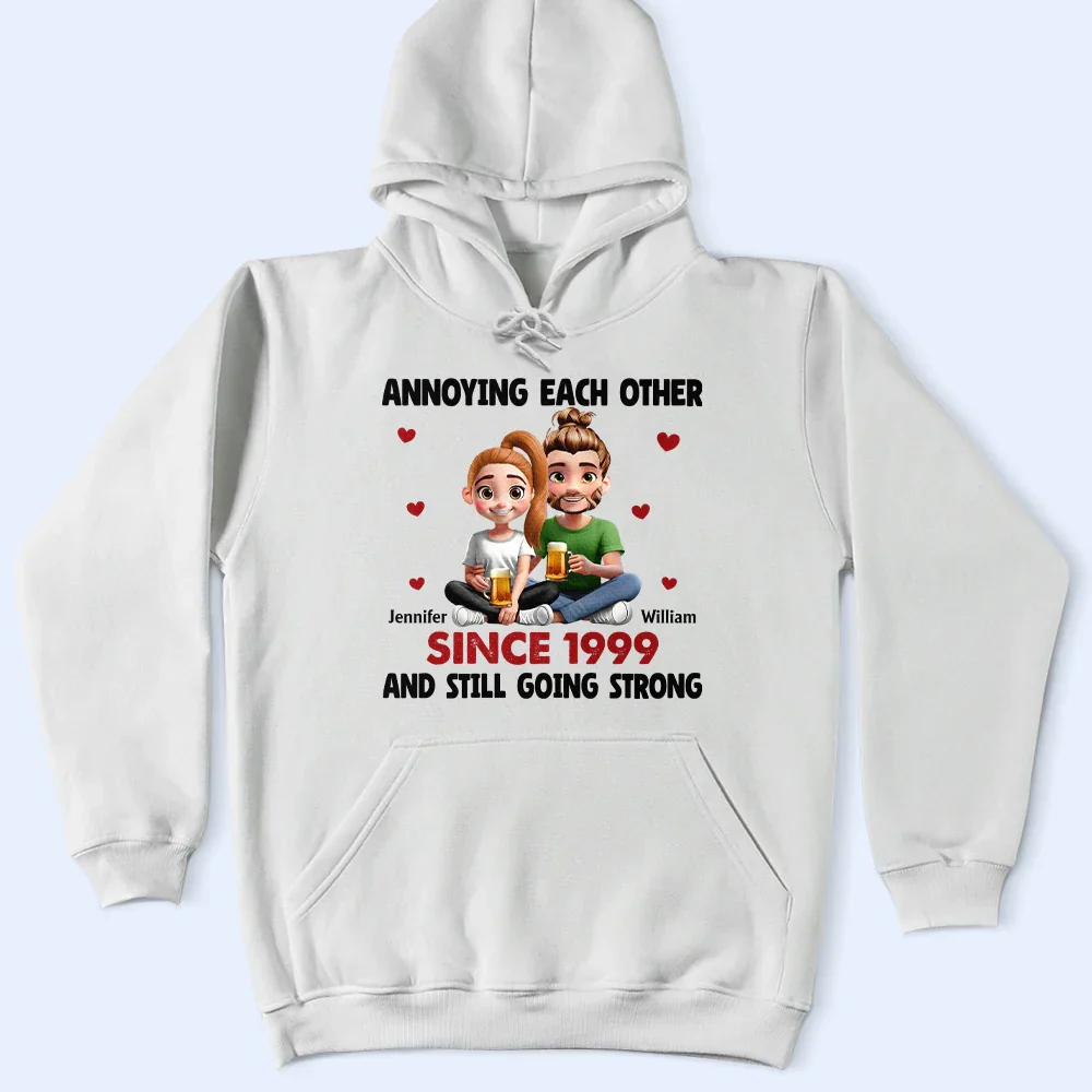 3D Effect Couple Annoying Each Other - Personalized T Shirt - Image 4