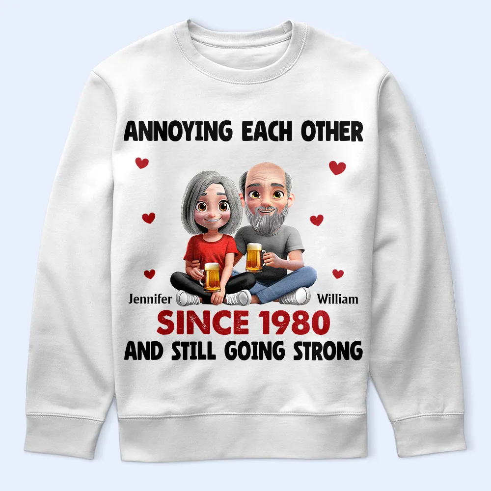 3D Effect Couple Annoying Each Other - Personalized T Shirt - Image 5
