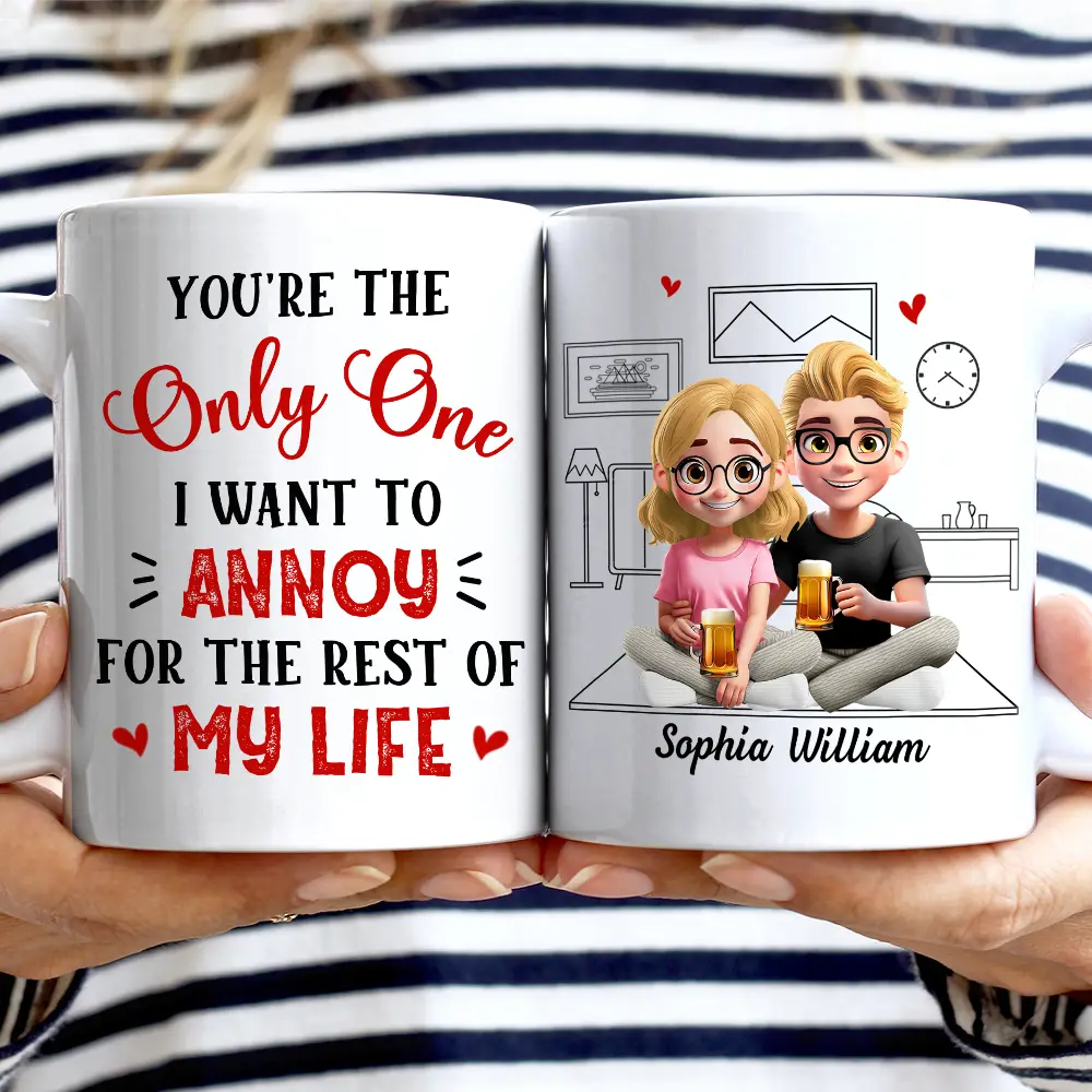 3D Effect Couple The Only One I Want To Annoy - Personalized Mug - Image 2