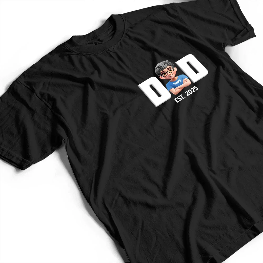 3D Effect Dad - Personalized T Shirt - Image 5