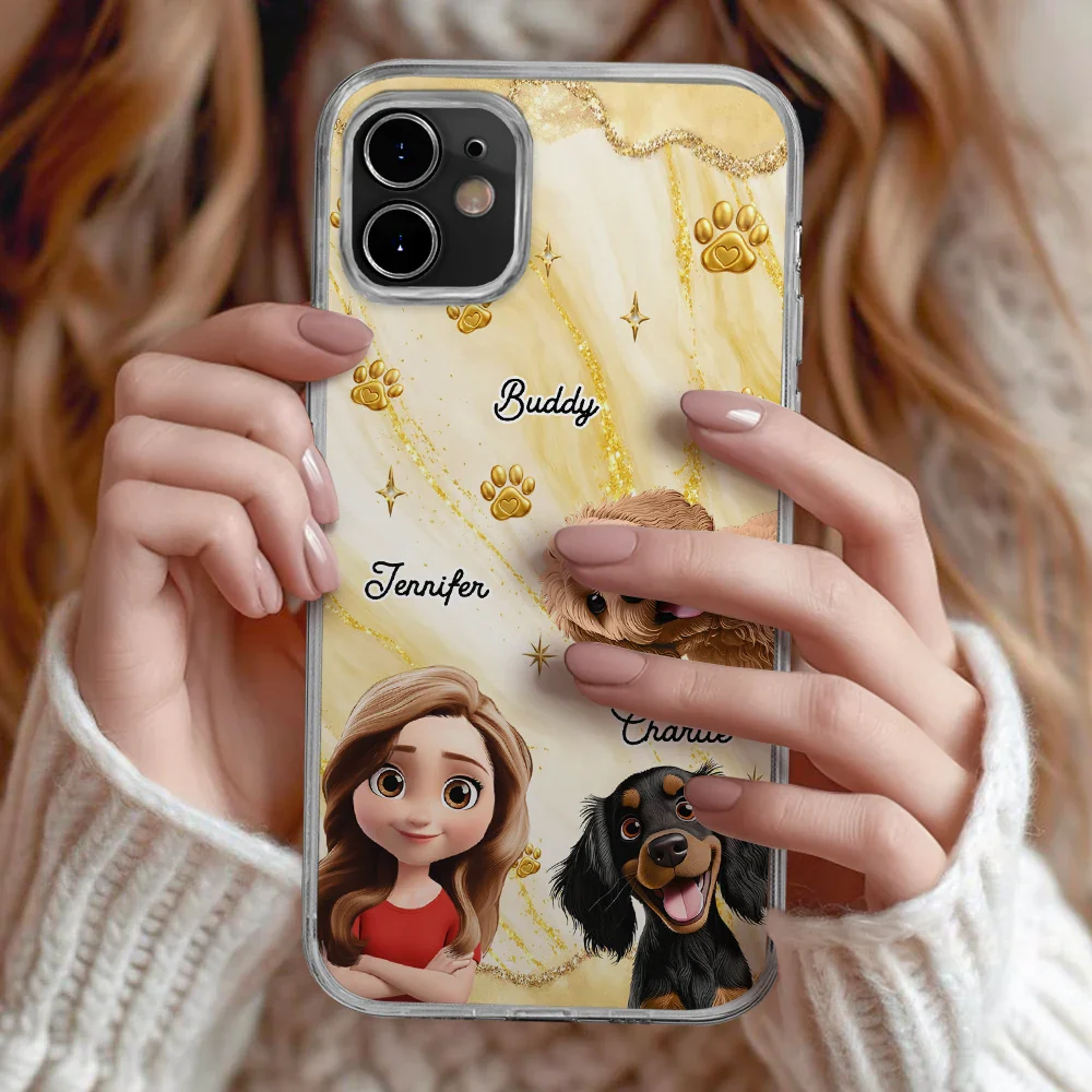 3D Effect Dog Cat Mom - Personalized Clear Phone Case - Image 2