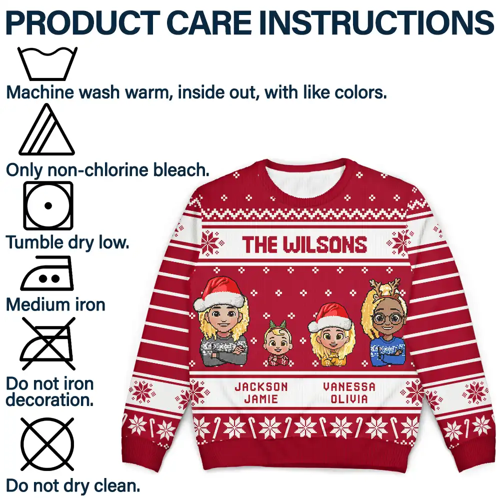 3D Effect Family - Personalized Unisex Ugly Sweater - Image 7
