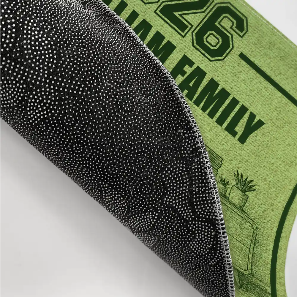 3D Effect Family Sitting Together - Personalized Doormat - Image 3