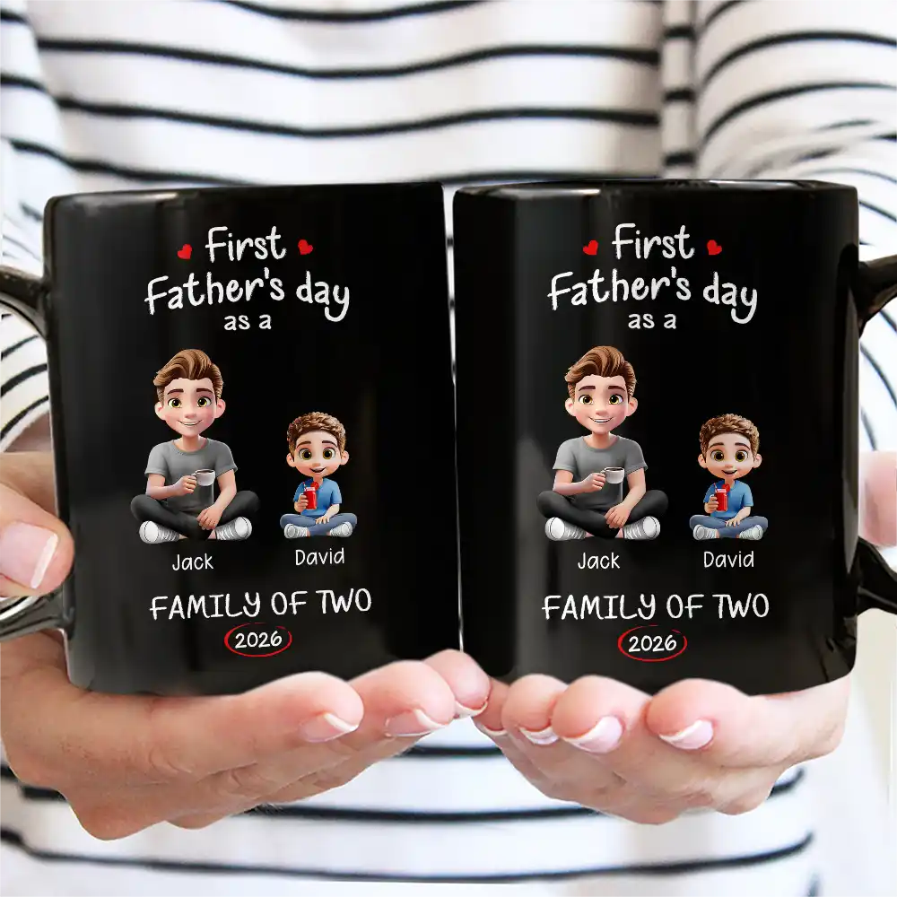3D Effect First Time Ever As A Family Of Three - Personalized Mug - Image 3
