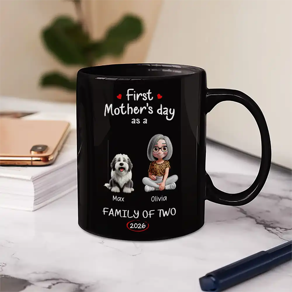 3D Effect First Time Ever As A Family Of Three - Personalized Mug - Image 5