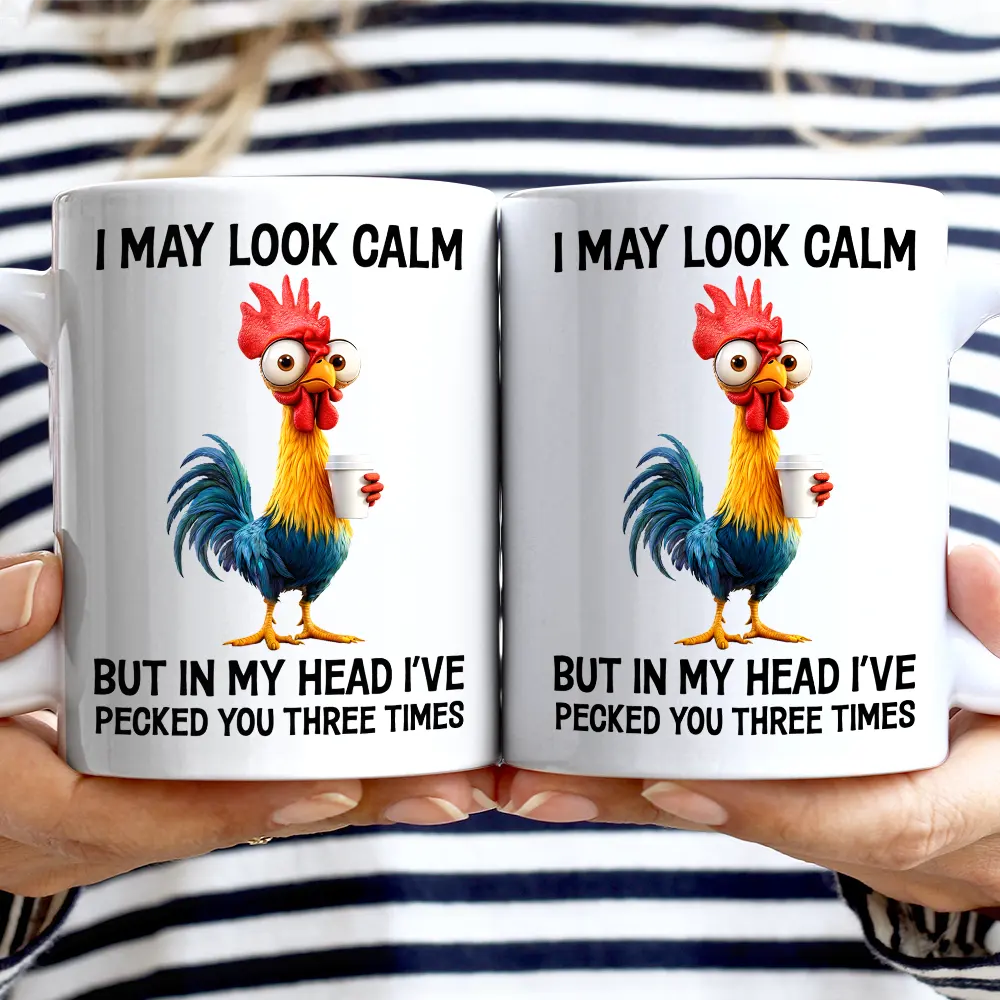 3D Effect Funny Chicken I've Pecked You - Personalized Mug - Image 2