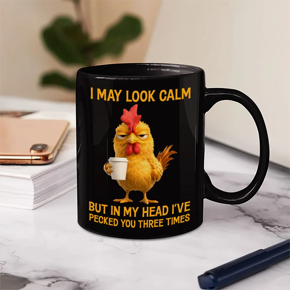 3D Effect Funny Chicken I've Pecked You - Personalized Mug - Image 5