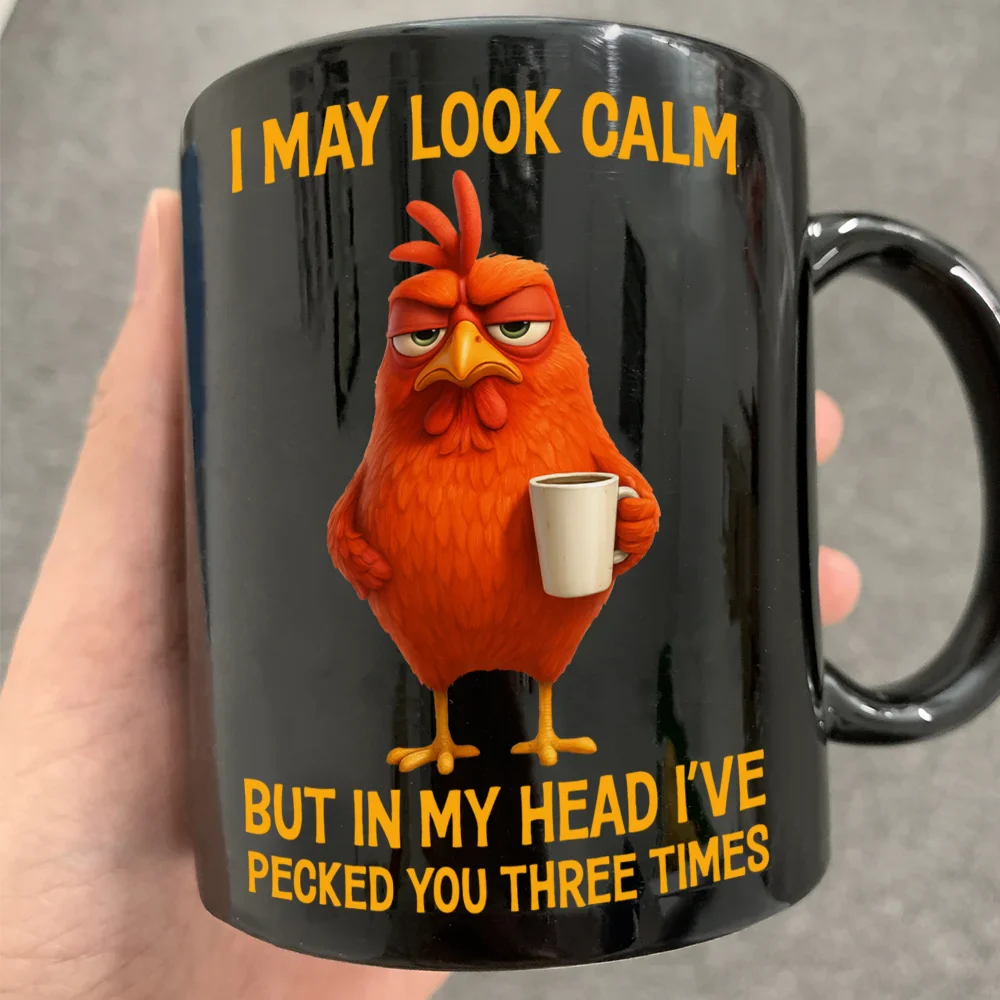 3D Effect Funny Chicken I've Pecked You - Personalized Mug - Image 6