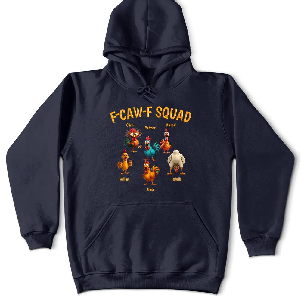 3D Effect Funny Chickens F-CAW-F Squad - Personalized T Shirt - Image 5