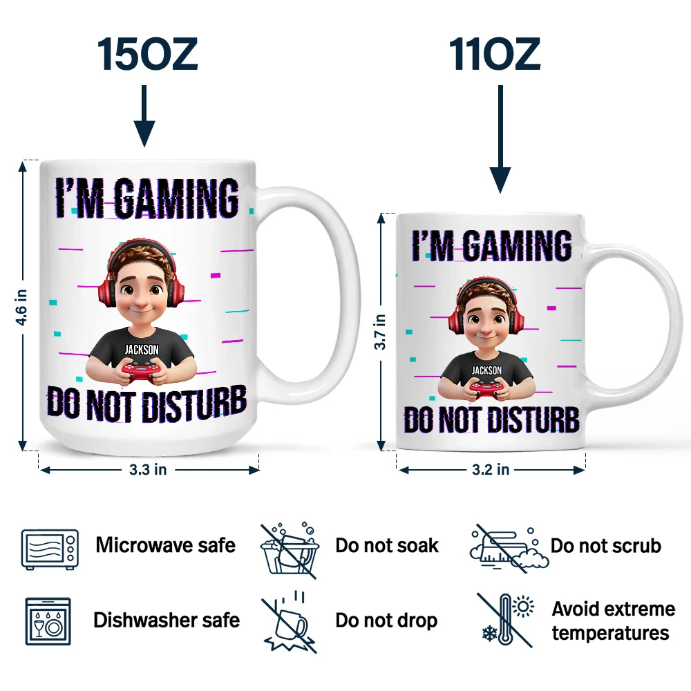 3D Effect Gamer I Am Gaming - Personalized Mug - Image 4