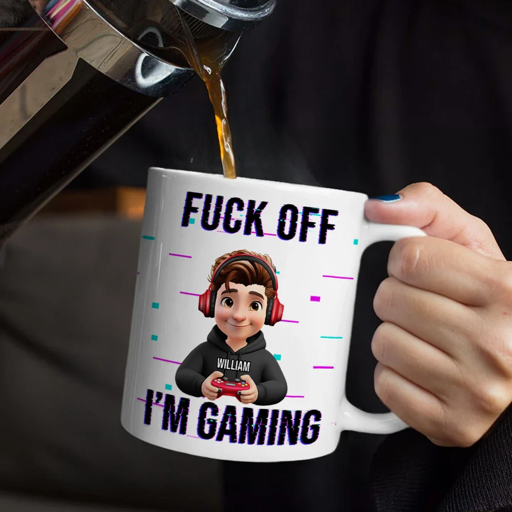 3D Effect Gamer I Am Gaming - Personalized Mug - Image 5
