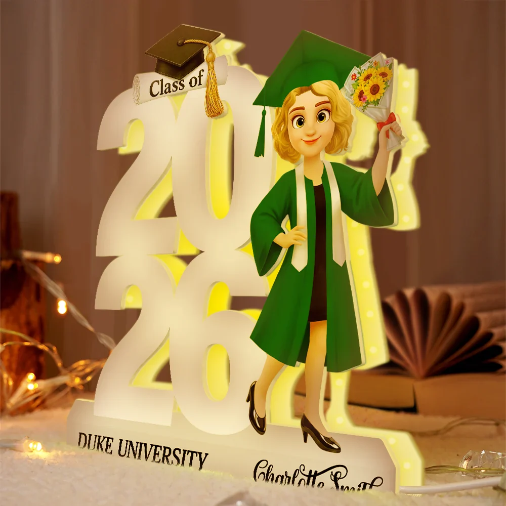 3D Effect Graduation Man Woman - Personalized Custom Shaped Light Box - Image 4