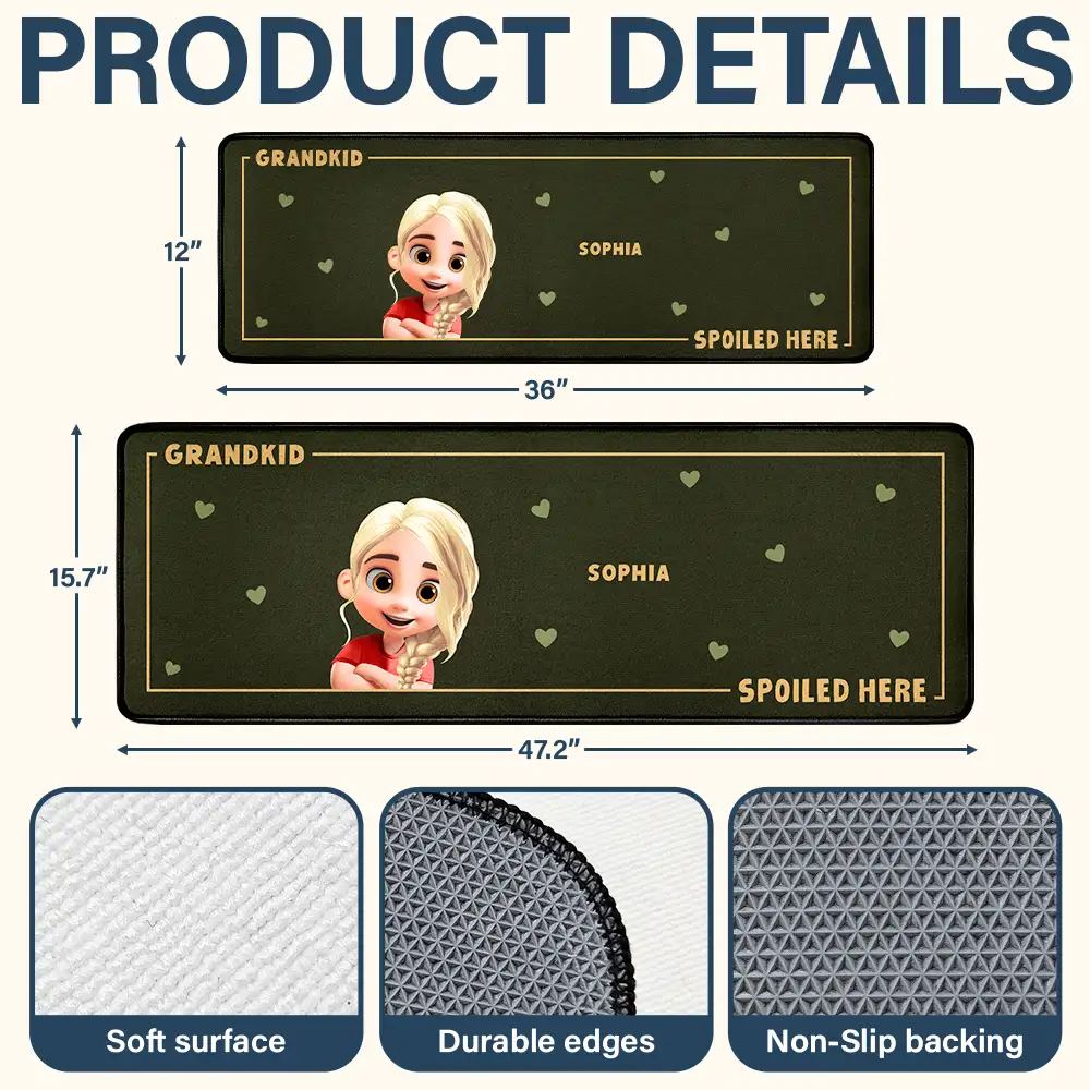3D Effect Grandkids Spoiled Here - Personalized Runner Rug - Image 4