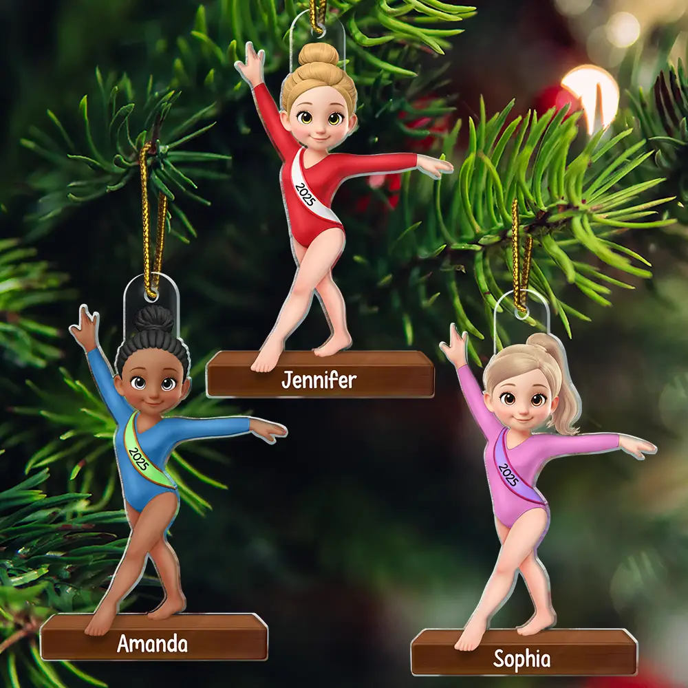 3D Effect Gymnastic Girl - Personalized Custom Shaped Acrylic Ornament