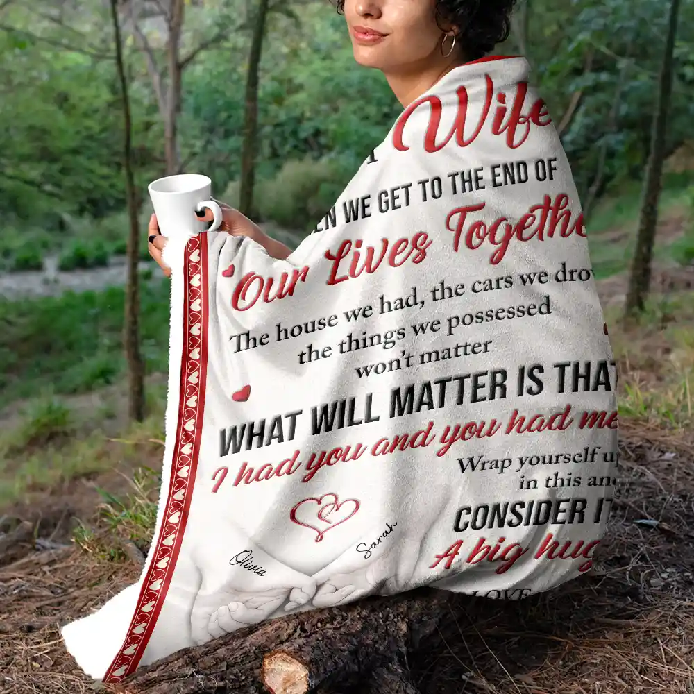 3D Effect Holding Hands Couple I Wish I Could Turn Back The Clock - Personalized Fleece Blanket, Sherpa Blanket - Image 5