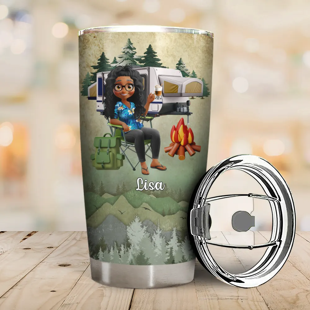 3D Effect Iwishabish Woods Camping - Personalized Tumbler - Image 2