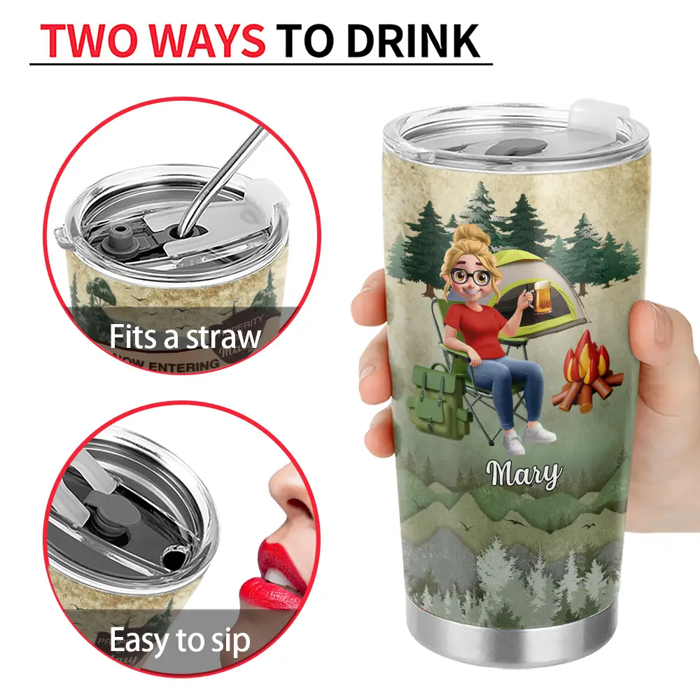 3D Effect Iwishabish Woods Camping - Personalized Tumbler - Image 4