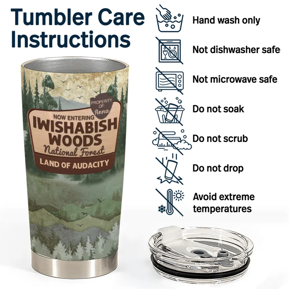 3D Effect Iwishabish Woods Camping - Personalized Tumbler - Image 5