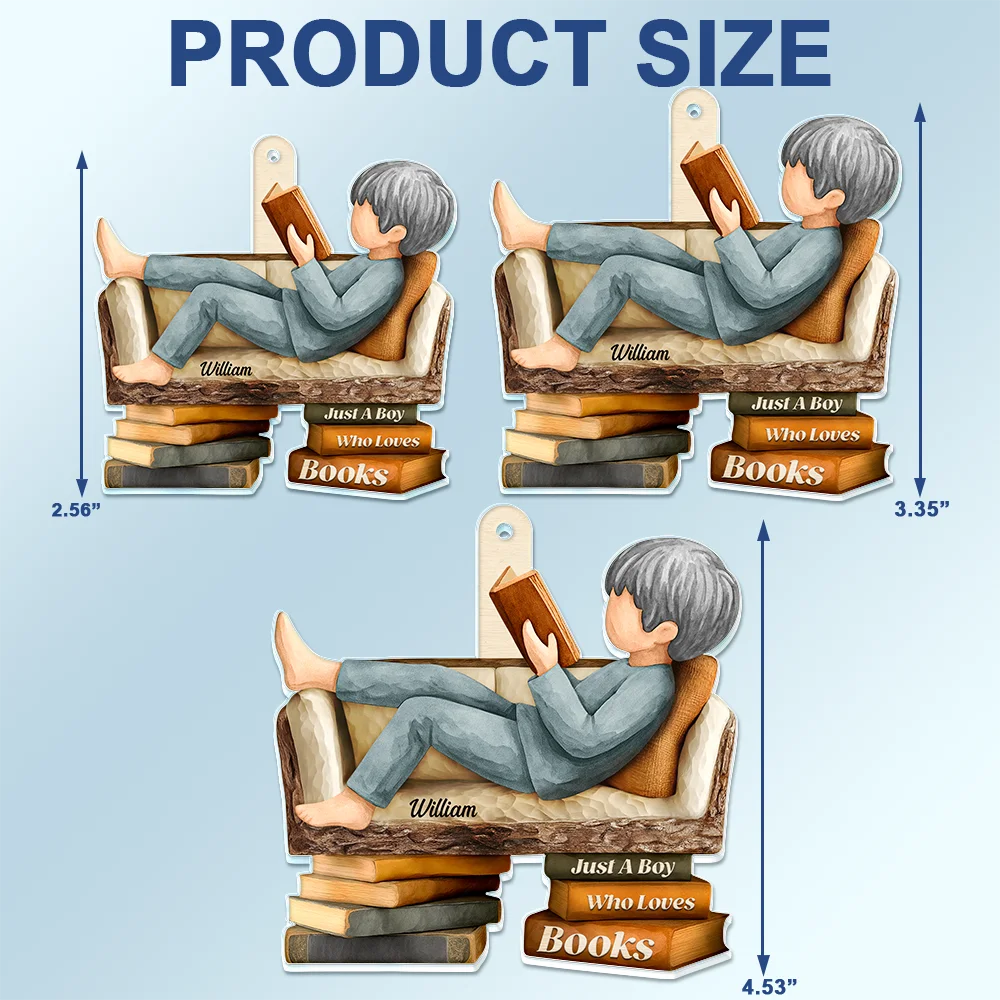 3D Effect Just A Girl Who Loves Books - Personalized Acrylic Car Hanger - Image 4