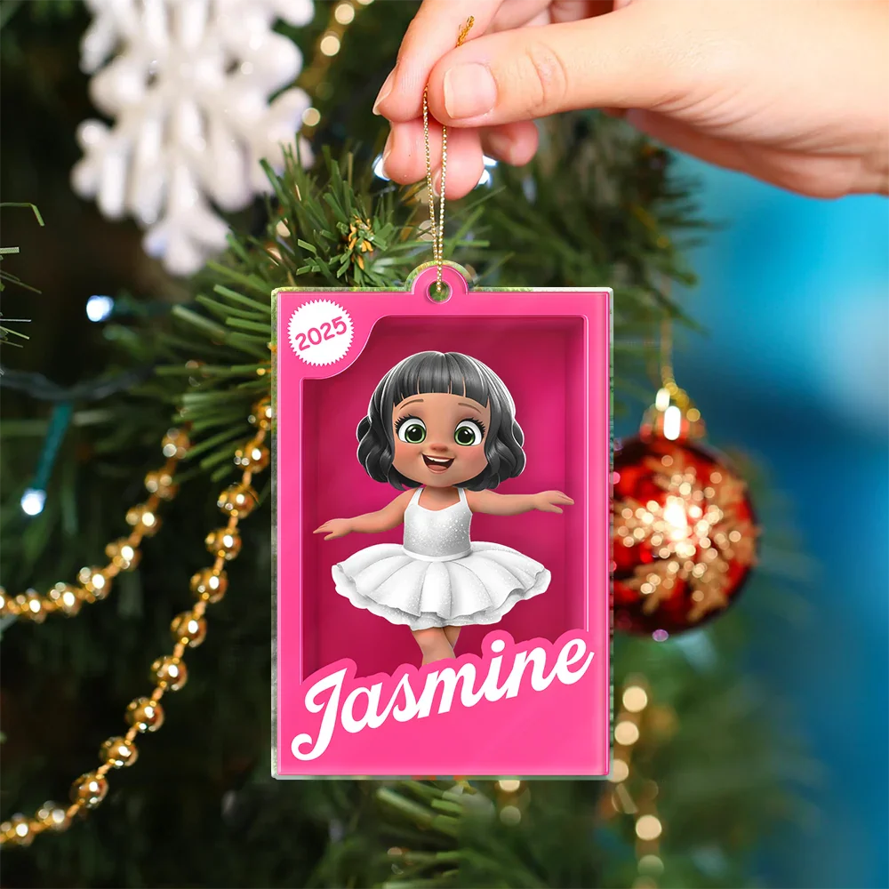 3D Effect Kid In Toy Box - Personalized Custom Shaped Acrylic Ornament - Image 4