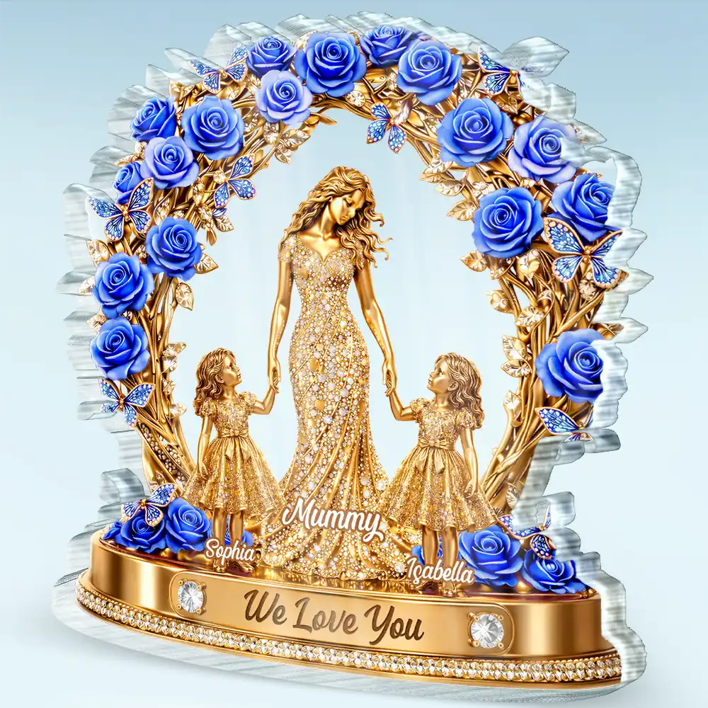3D Effect Mom We Love You - Personalized Custom Shaped Acrylic Plaque - Image 2