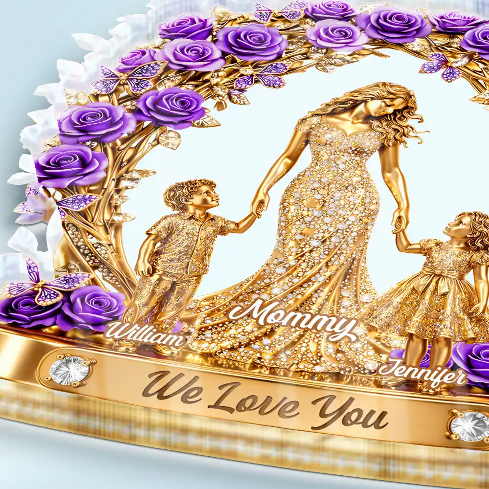 3D Effect Mom We Love You - Personalized Custom Shaped Acrylic Plaque - Image 3